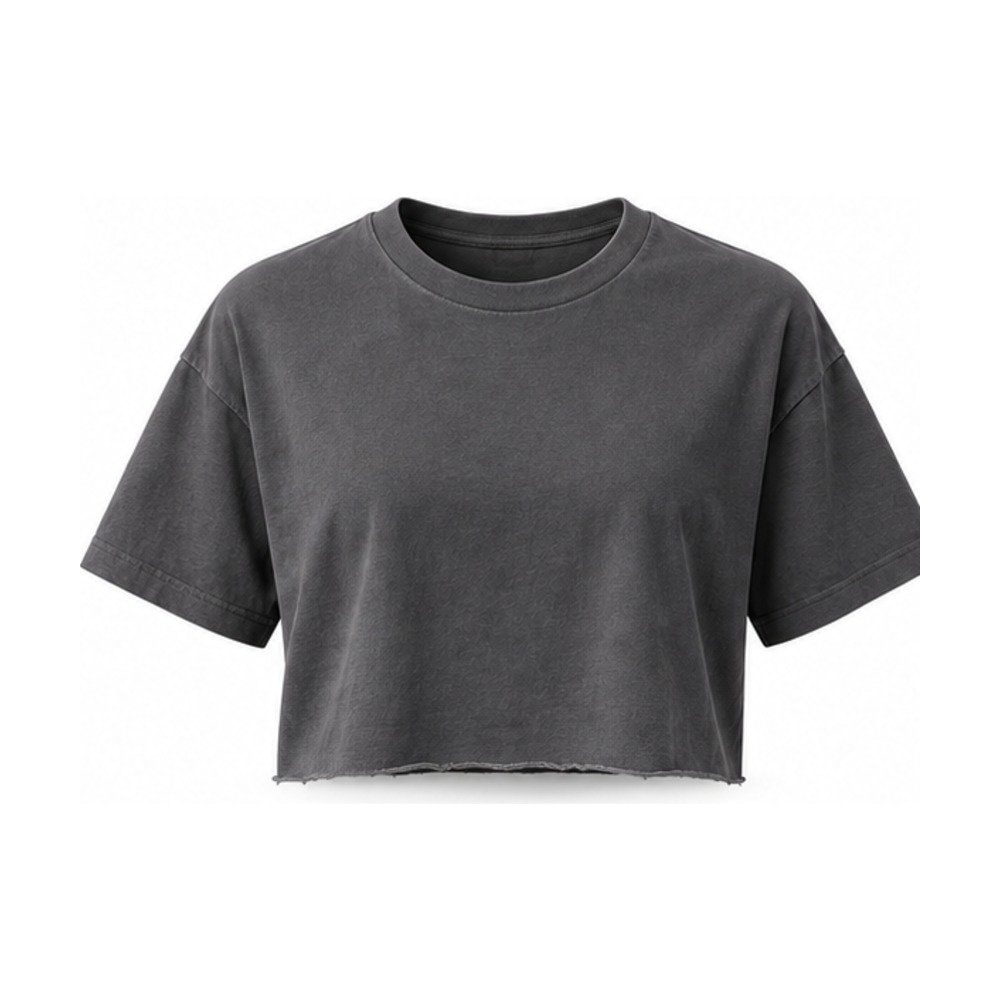 Cutline Raw Hem Crop