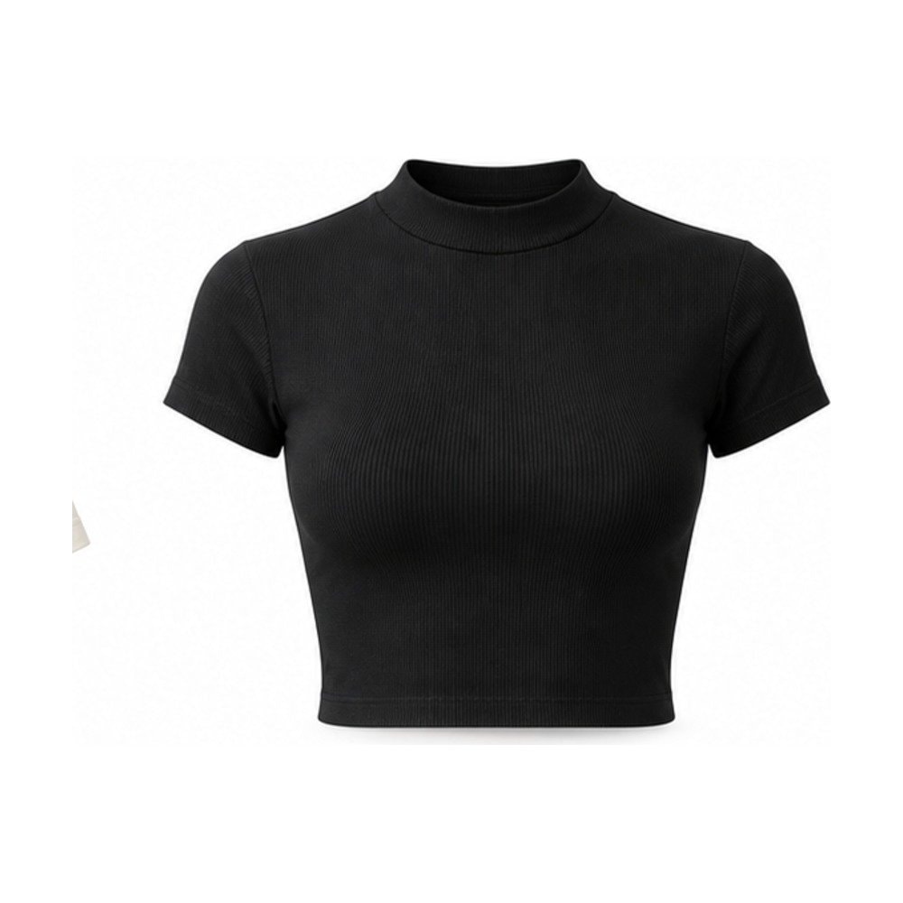 Ribbed Mock Neck Crop