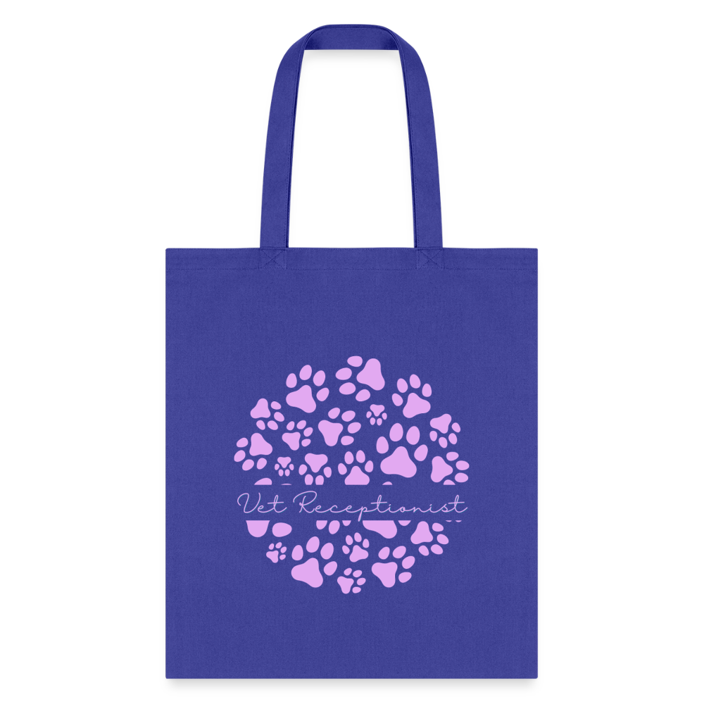 Vet Receptionist Circle Paws Pattern Cotton Tote Bag