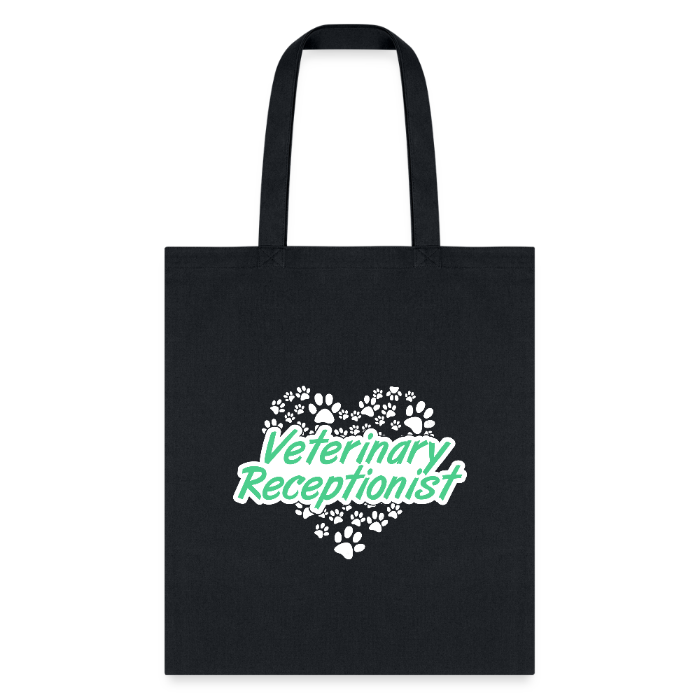 Veterinary Receptionist Heart Paws Cotton Tote Bag - Vet Staff Gift