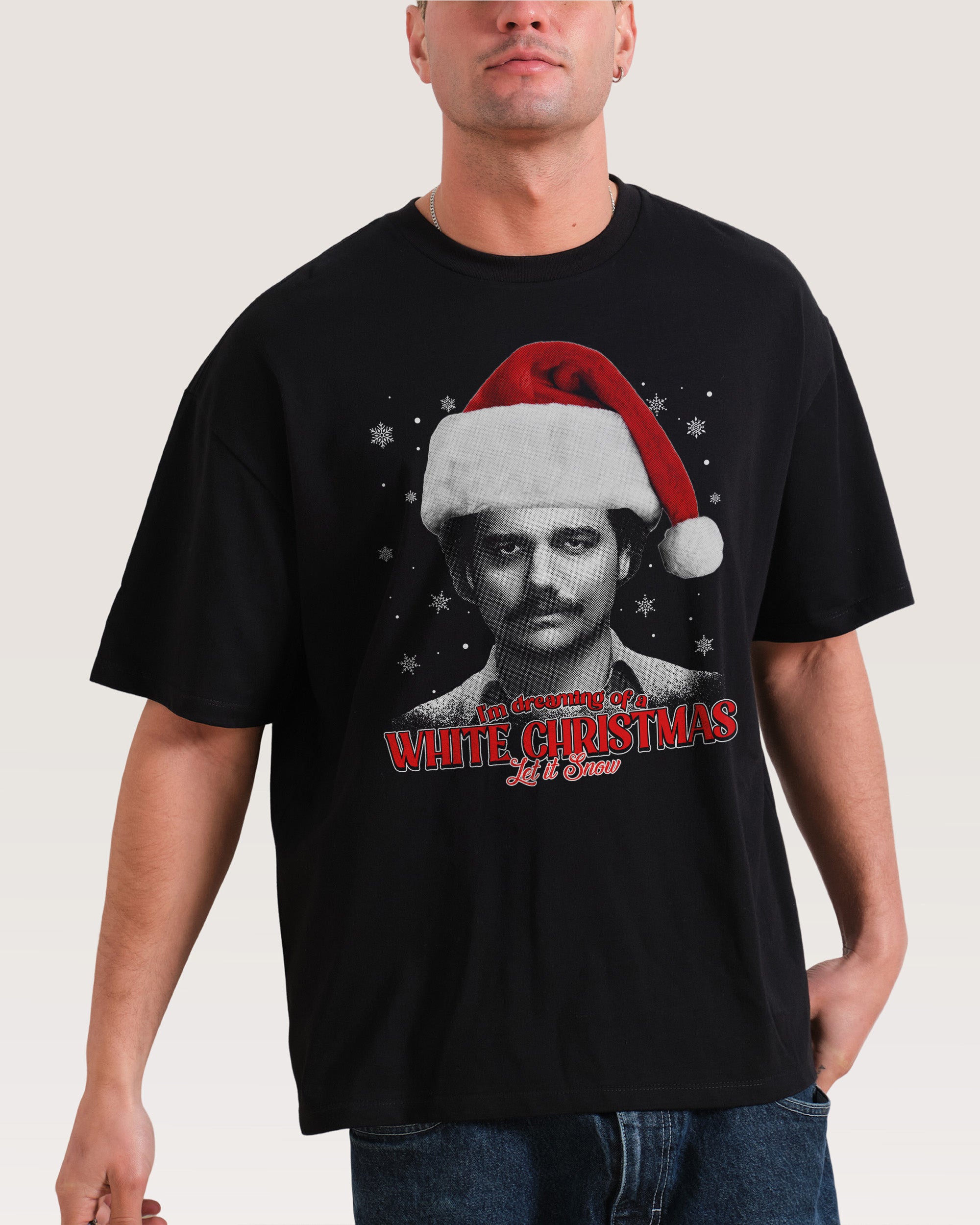 White Christmas Oversized Tee