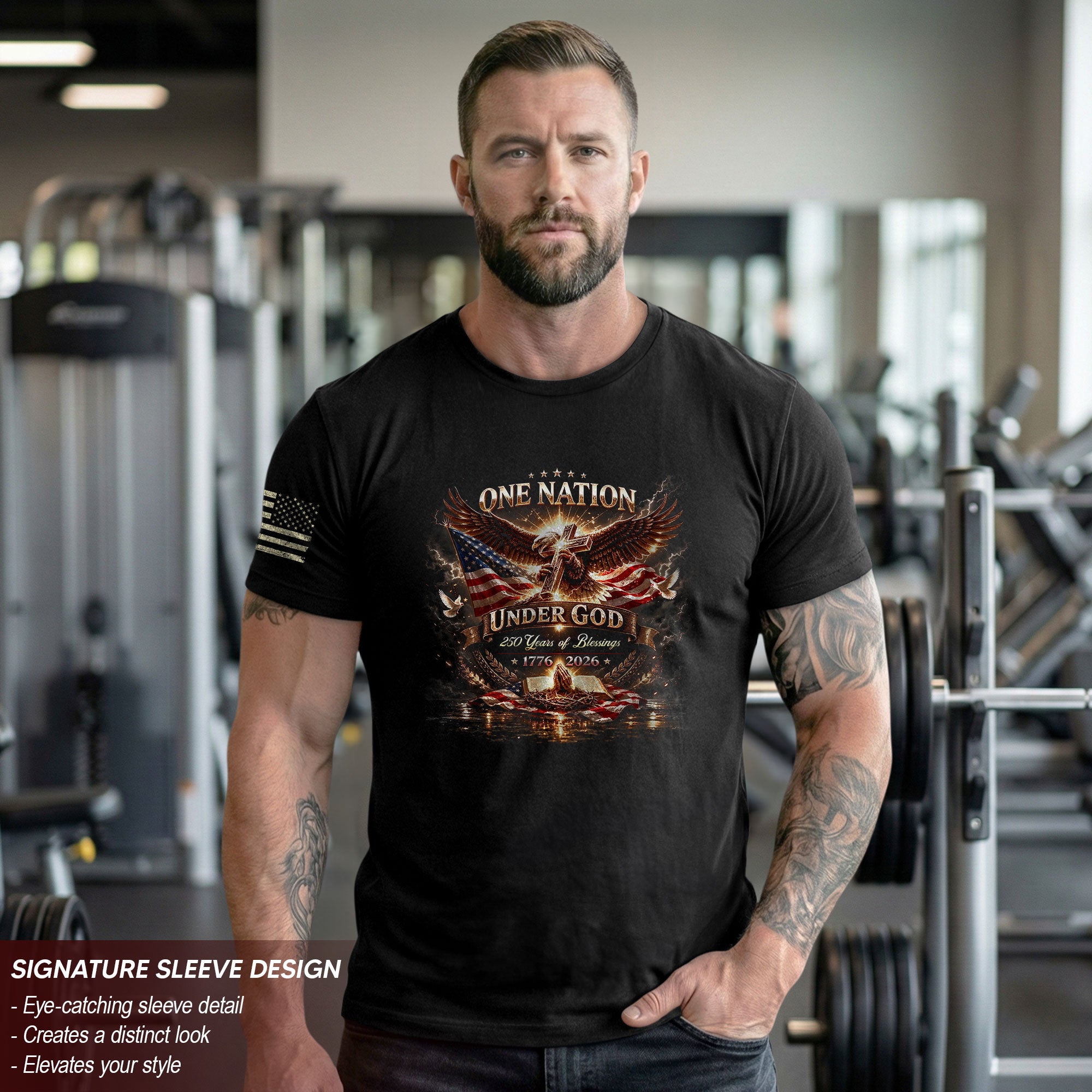 250 Years of Blessings 1776-2026 USA 250th Anniversary T-Shirt Patriotic Flag Bootleg Style