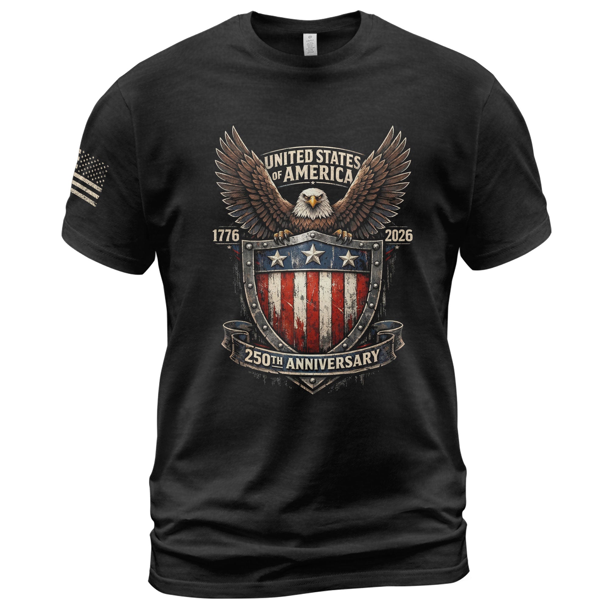 America 250th Anniversary T-Shirt 1776-2026 Eagle Shield Heritage Tee