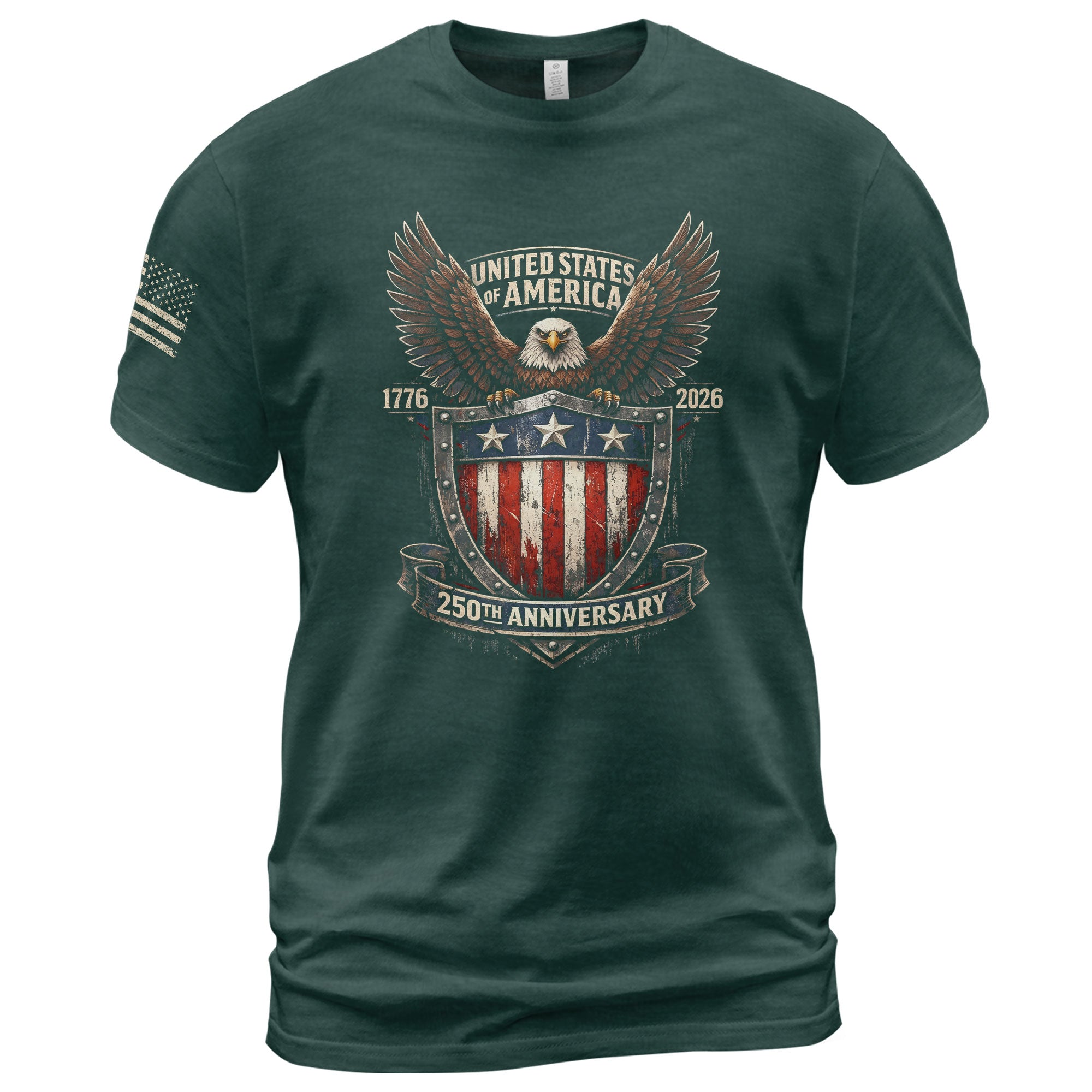 America 250th Anniversary T-Shirt 1776-2026 Eagle Shield Heritage Tee