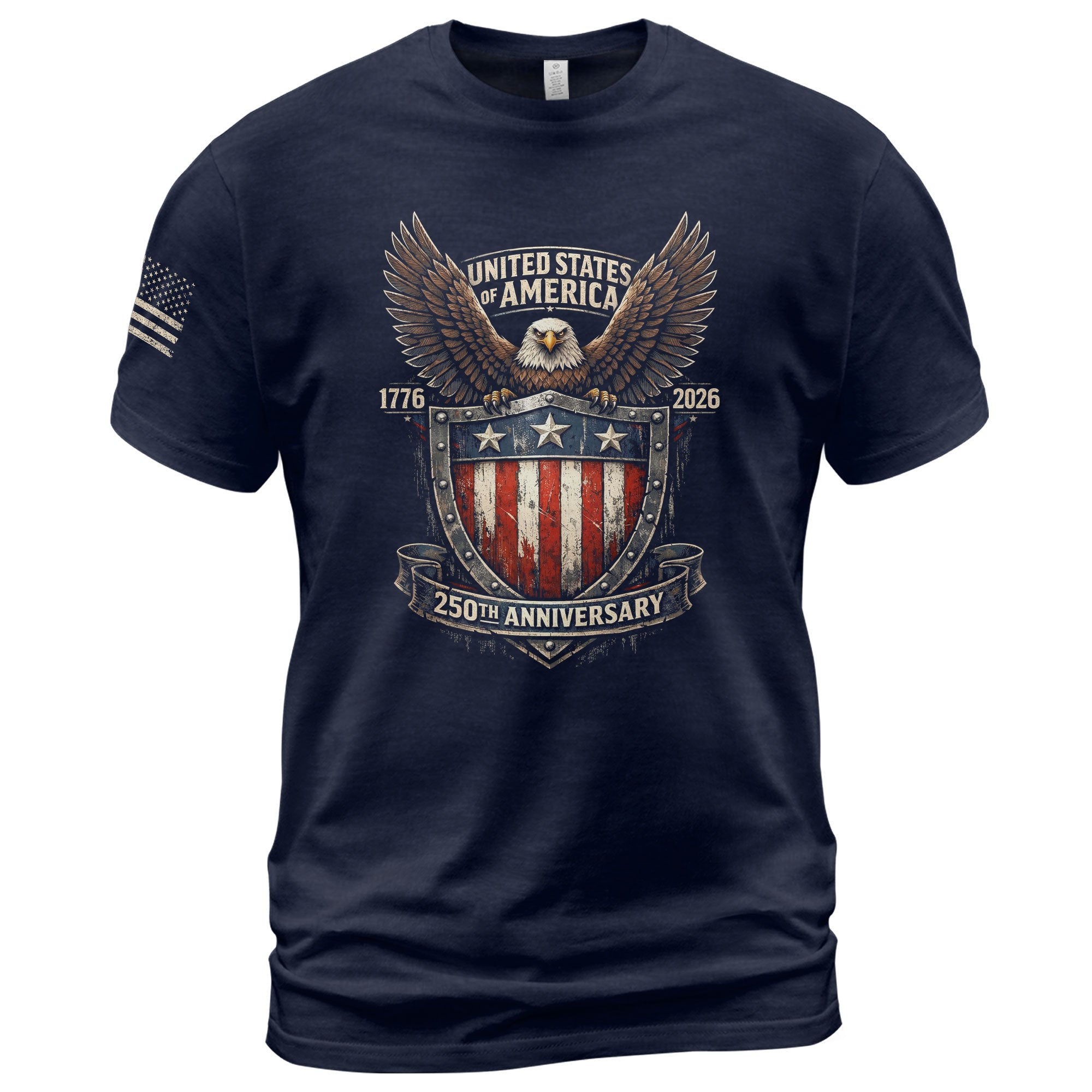 America 250th Anniversary T-Shirt 1776-2026 Eagle Shield Heritage Tee