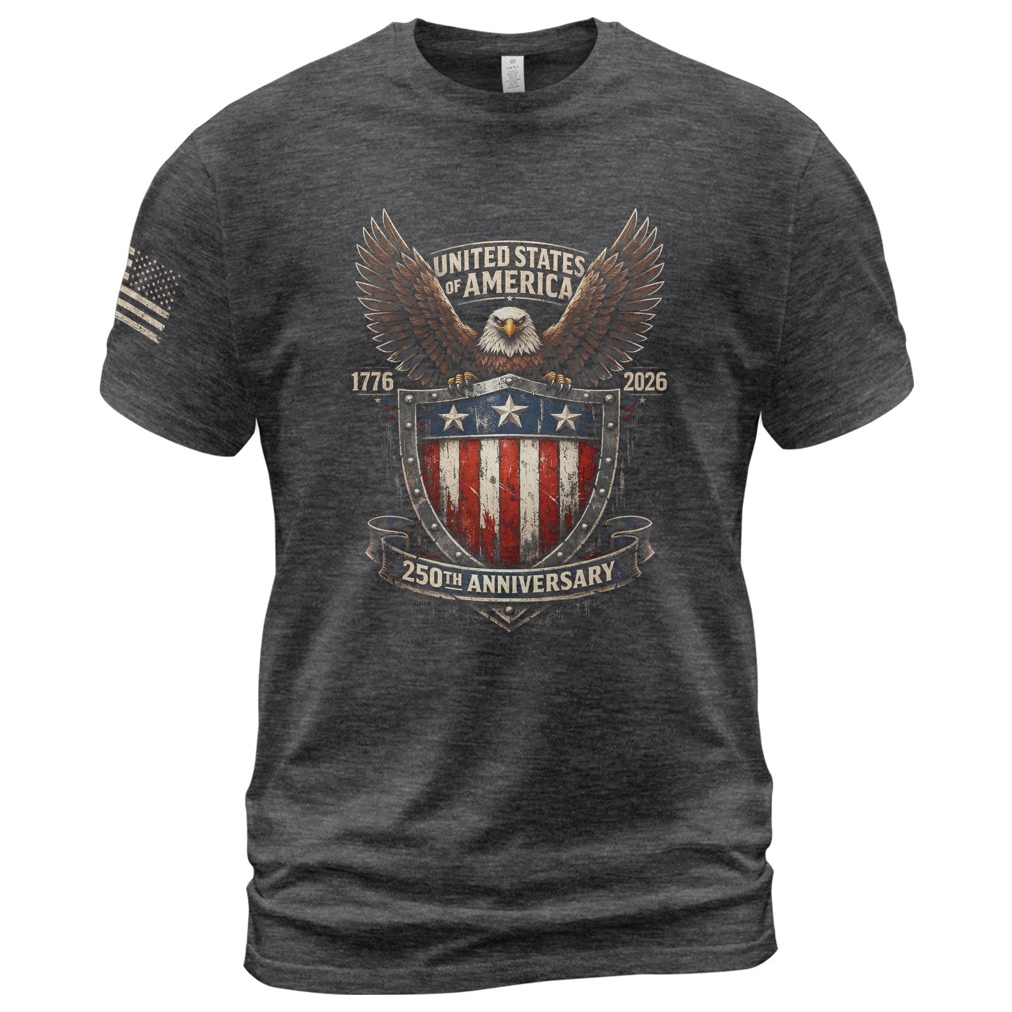 America 250th Anniversary T-Shirt 1776-2026 Eagle Shield Heritage Tee