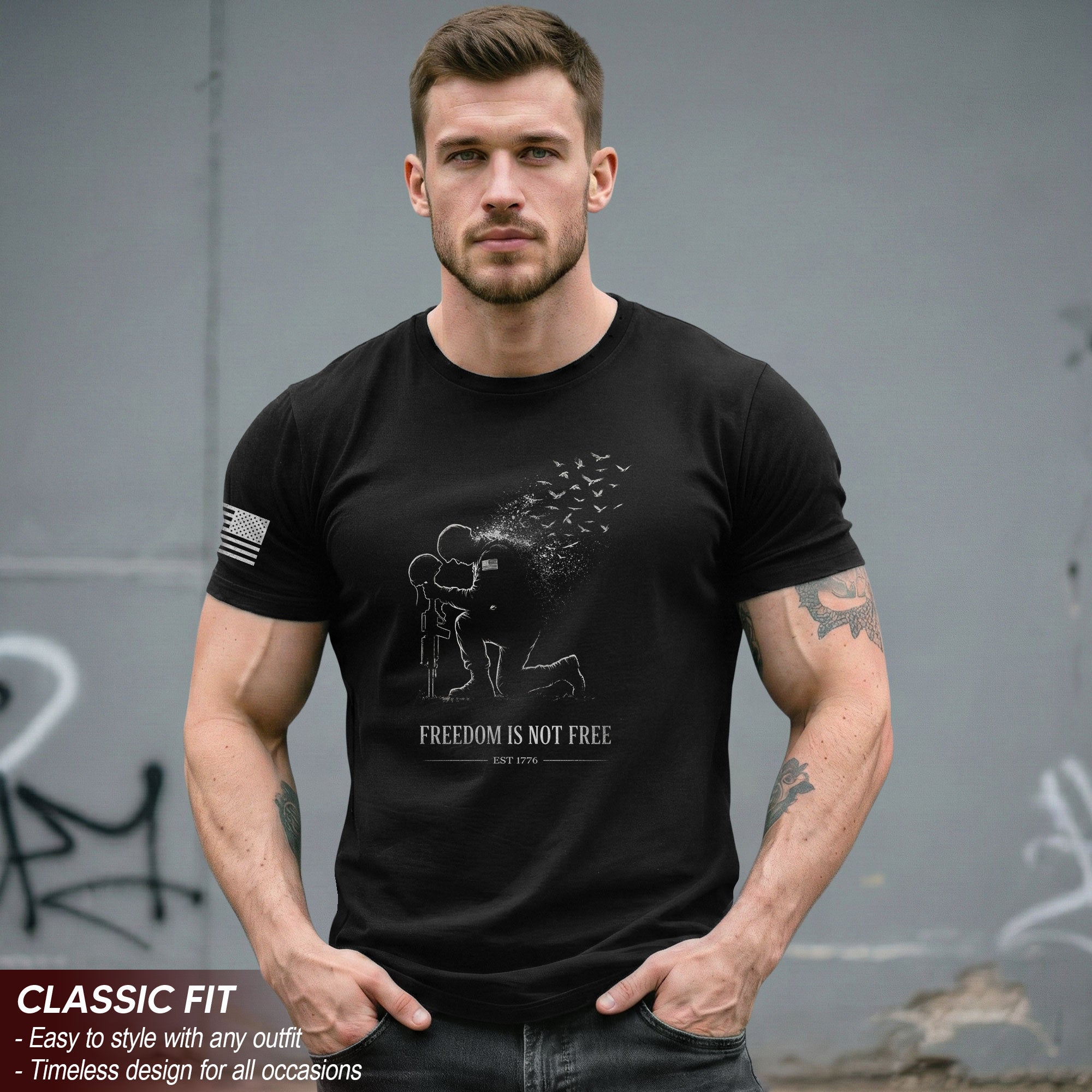 America 250th Anniversary T-Shirt 1776-2026 Freedom Is Not Free Honor Our Heroes