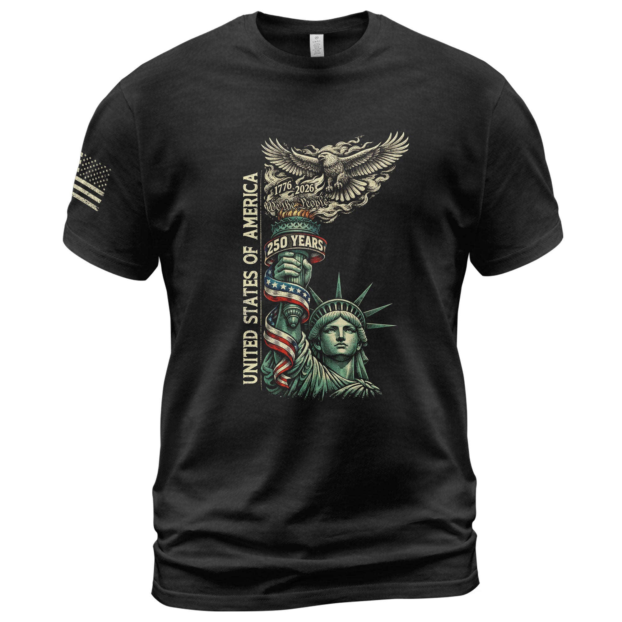 America 250th Anniversary T-Shirt 1776-2026 Liberty Torch Eagle Heritage Tee