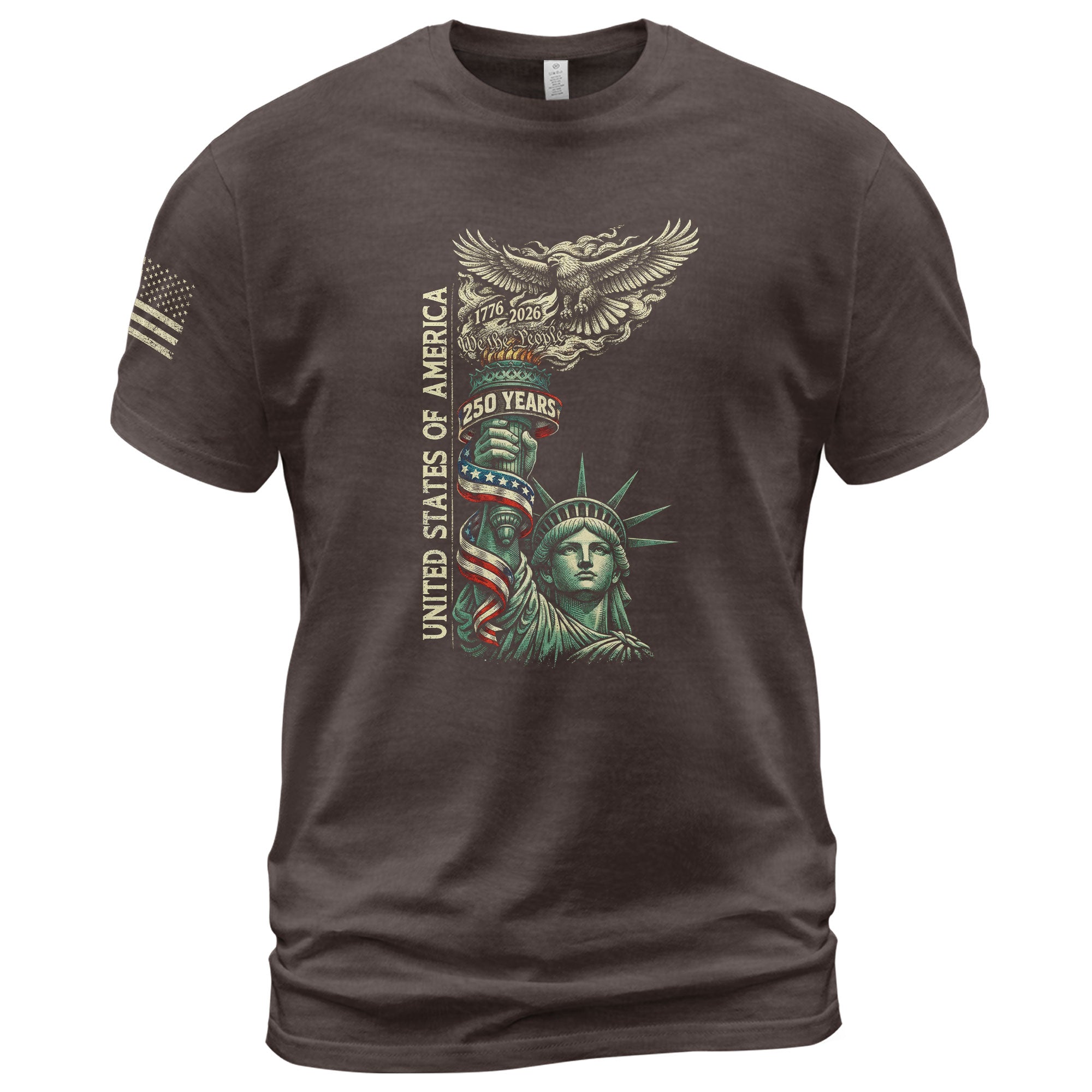 America 250th Anniversary T-Shirt 1776-2026 Liberty Torch Eagle Heritage Tee
