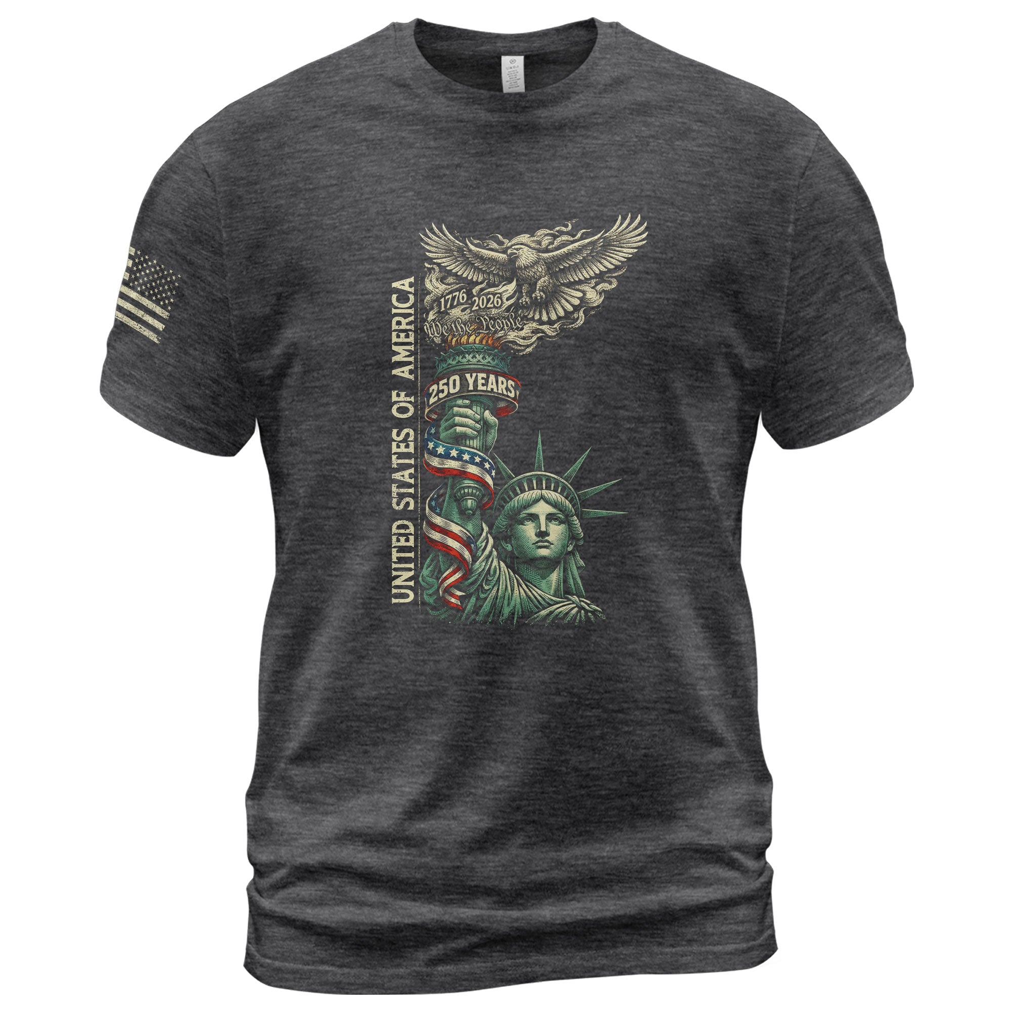 America 250th Anniversary T-Shirt 1776-2026 Liberty Torch Eagle Heritage Tee