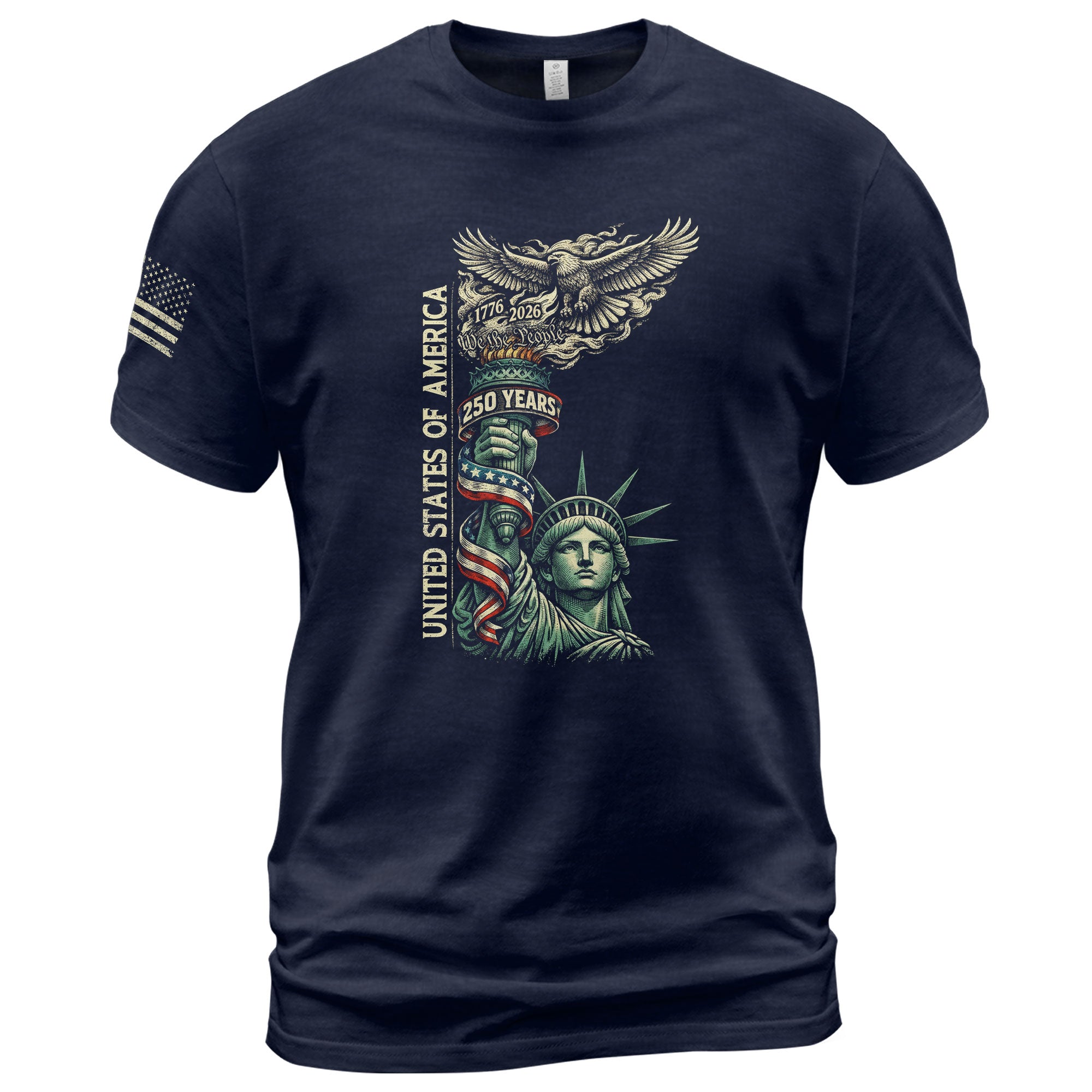 America 250th Anniversary T-Shirt 1776-2026 Liberty Torch Eagle Heritage Tee