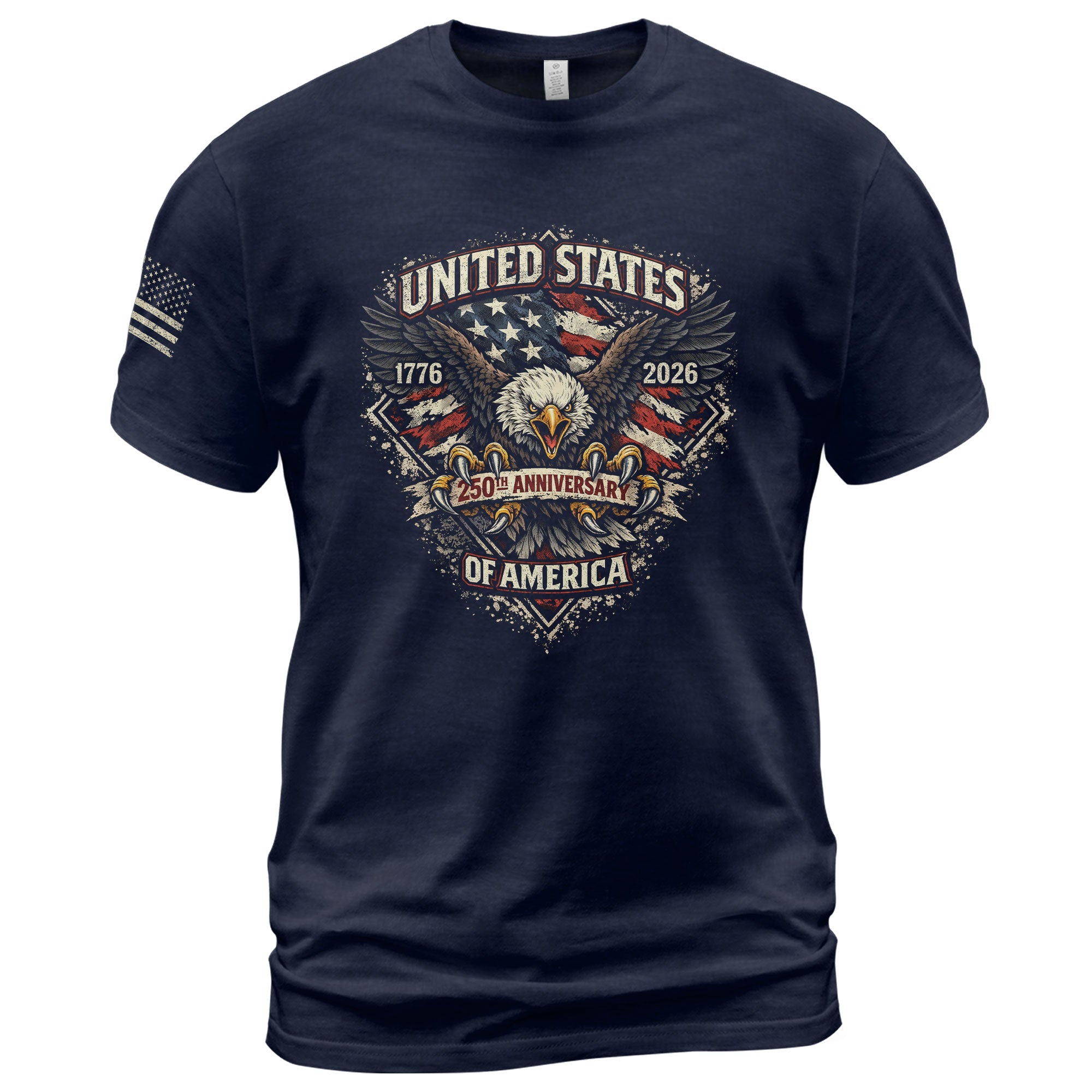 America 250th Anniversary T-Shirt 1776-2026 Patriotic Bald Eagle USA Flag Tee
