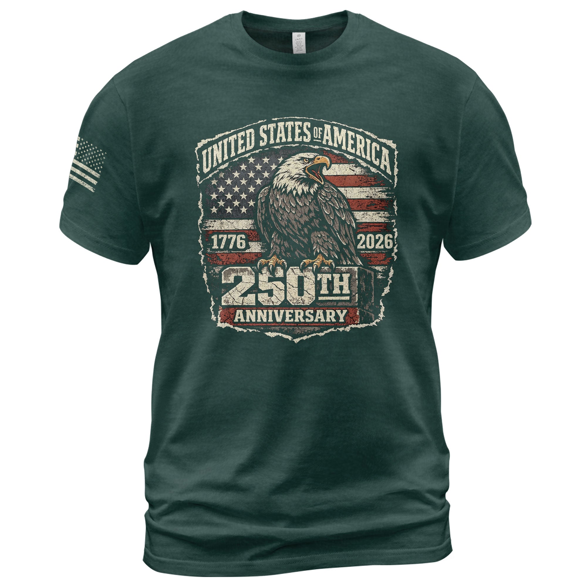 America 250th Anniversary T-Shirt 1776-2026 Patriotic Eagle USA Flag Tee