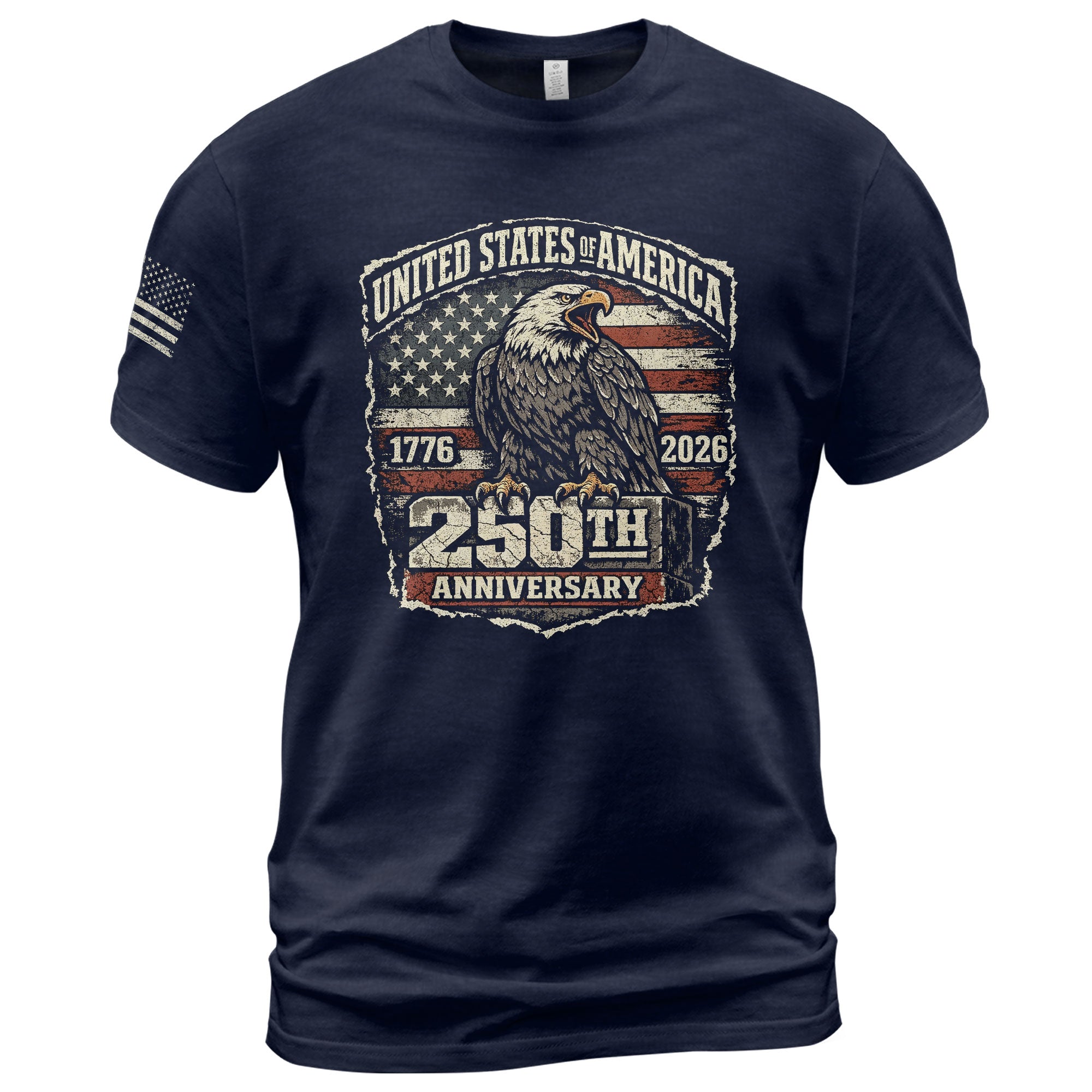 America 250th Anniversary T-Shirt 1776-2026 Patriotic Eagle USA Flag Tee