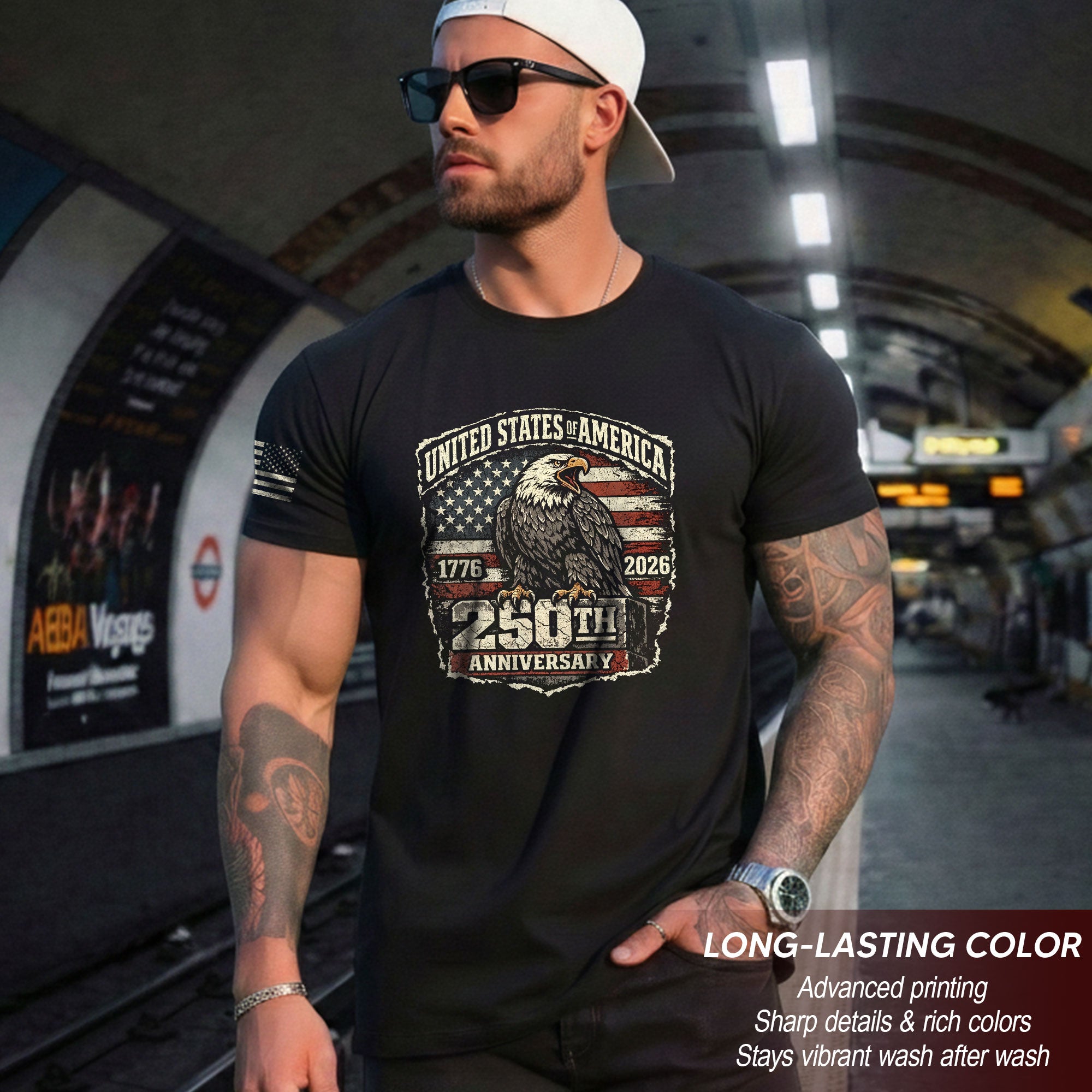America 250th Anniversary T-Shirt 1776-2026 Patriotic Eagle USA Flag Tee