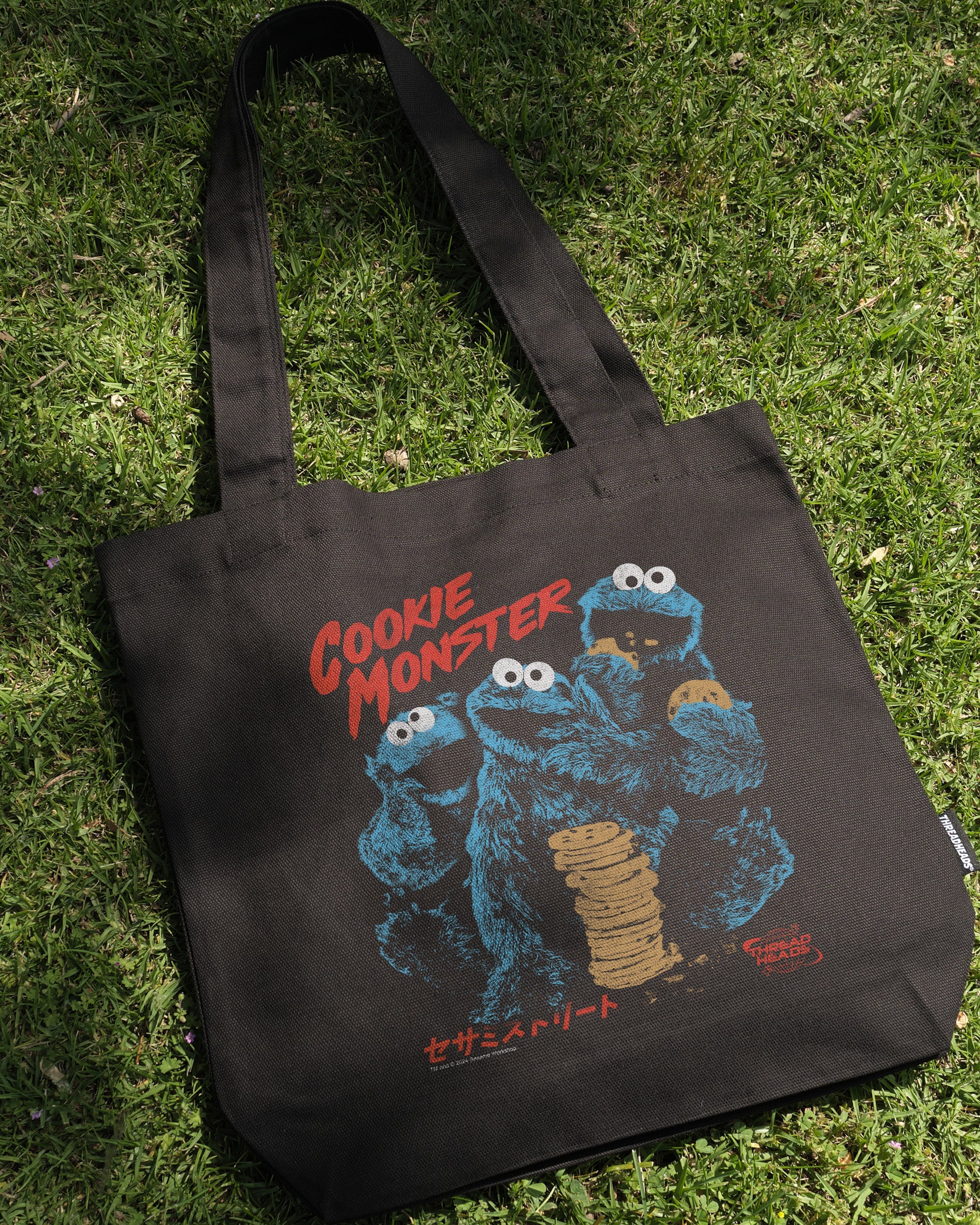 Cookie Kaiju Sesame Street Tote Bag - 100% Cotton Canvas