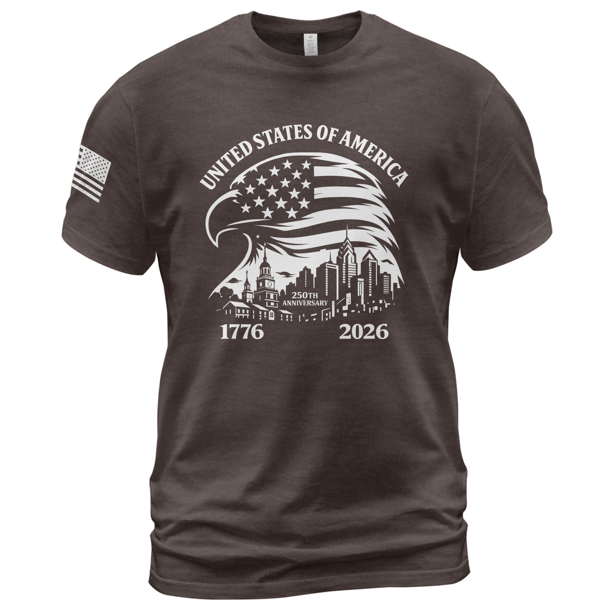 USA 250th Anniversary 1776-2026 Men's T-Shirt with Eagle and American Flag Patriotic Design