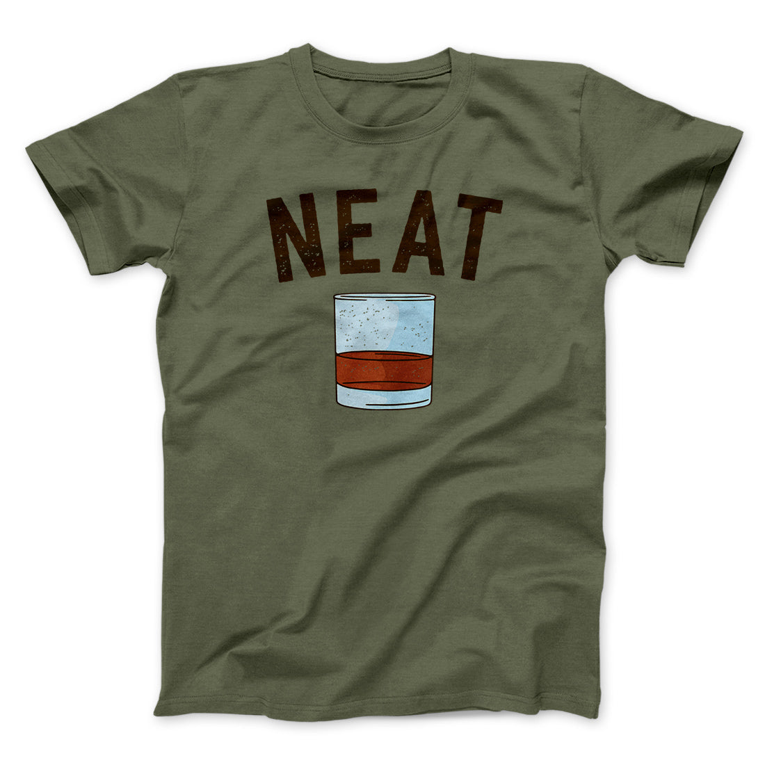 Whiskey Neat Men Unisex T-Shirt - Soft Combed Ringspun Cotton Crew Neck Tee